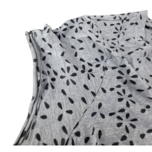 Simply Vera Wang Shirt Gray Floral Burnout Print Ruched T-Shirt Size XS JH1818 - Picture 7 of 9
